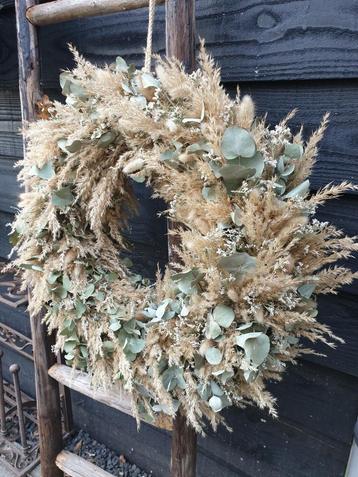 Droogbloemen krans  - boho - bohemian  beschikbaar voor biedingen