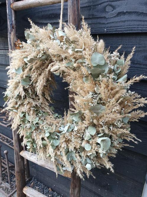 Droogbloemen krans  - boho - bohemian, Huis en Inrichting, Woonaccessoires | Kransen, Nieuw, Ophalen of Verzenden