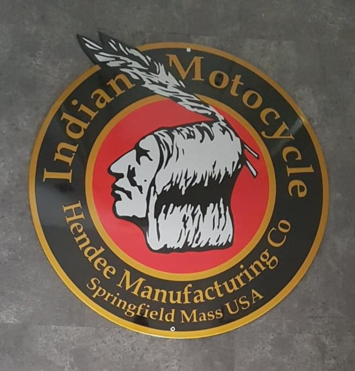 Indian motocycle mooi zwaar emaillen reclame decoratie bord, Verzamelen, Merken en Reclamevoorwerpen, Zo goed als nieuw, Reclamebord