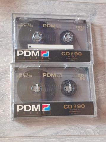 2 stuks PDM CD X 90 cassettebandjes met onbeschreven inlays beschikbaar voor biedingen