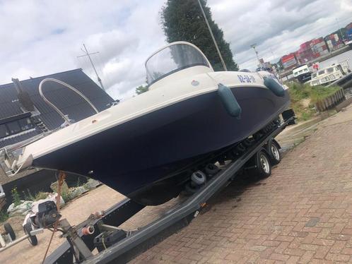 Quicksilver 8 m polyester mercury 275 pk, Watersport en Boten, Speedboten, Gebruikt, 3 tot 6 meter, Benzine, Polyester, Buitenboordmotor