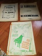 Oude piano bladmuziek 3 stuks, Piano, Gebruikt, Ophalen of Verzenden, Klassiek