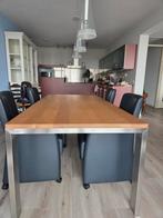 Bert Plantagie Eettafel + 4 Lederen Stoelen, Huis en Inrichting, Ophalen of Verzenden, Gebruikt