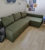 IKEA Friheten slaapbank met luxe groene hoes (z.g.a.n.), Huis en Inrichting, Ophalen, Grijs, Gebruikt, Tweepersoons