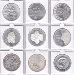 Complete serie van 9 stuks 50 gulden 1982 / 1998 Beatrix, Postzegels en Munten, Munten | Nederland, Zilver, Ophalen of Verzenden