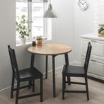 1x IKEA GAMLARED tafel + 2x IKEA STEFAN stoelen, Huis en Inrichting, Tafels | Eettafels, Ophalen, Gebruikt, Rond, Tot twee personen