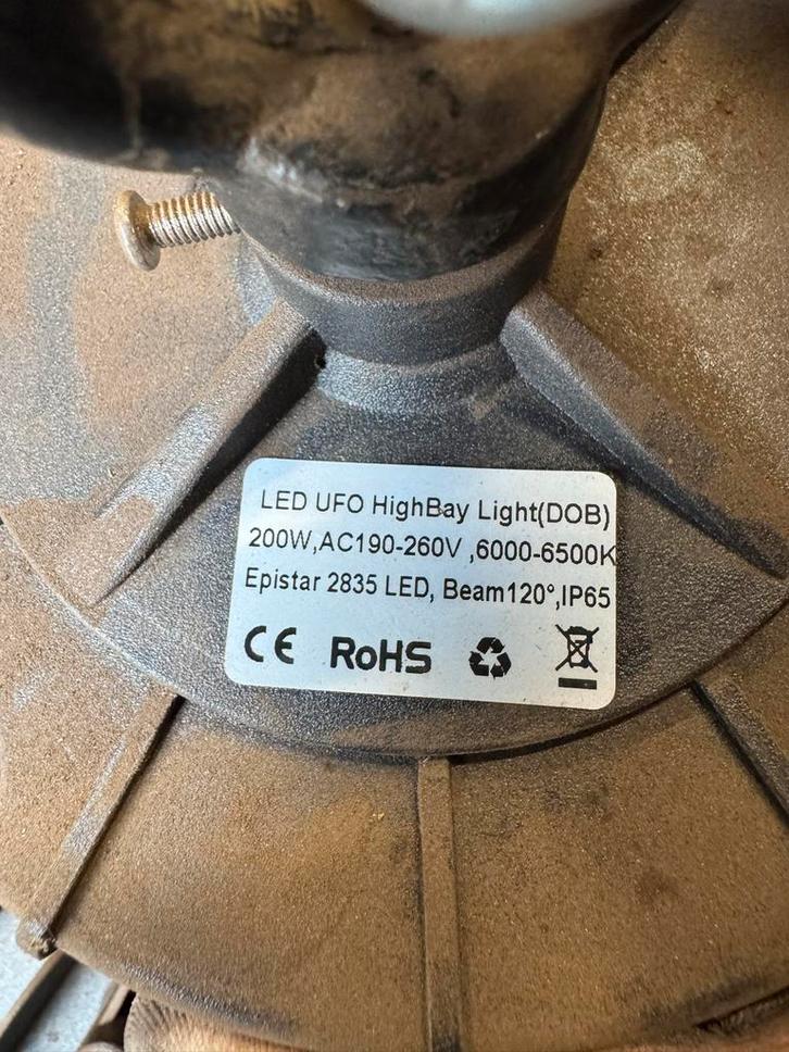 LED UFO HighBay Lamp 200W, Doe-het-zelf en Verbouw, Bouwverlichting, Gebruikt, Lamp, 200 tot 500 watt, Ophalen