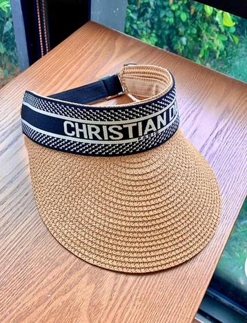 Christian DIOR Zomerhoed Visor Stro/Logo Zwarte band OneSize beschikbaar voor biedingen