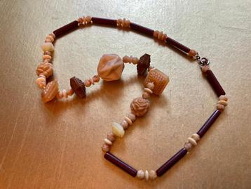 Vintage antieke retro glas glaskralen design ketting collier beschikbaar voor biedingen