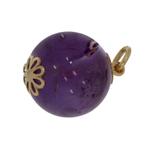 Amethist robuuste 14k gouden bol ketting hanger vintage, Ophalen of Verzenden, Zo goed als nieuw, Met edelsteen, Info@voordeelsieraden.nl