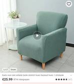 4 stoelhoezen elastisch lichtgroen, Ophalen of Verzenden, Nieuw, Twee