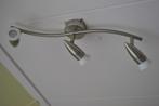 Plafondlamp met 3 draaibare spotje, rvs, Ophalen of Verzenden, Gebruikt, Overige materialen