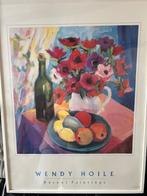 Mooi schilderij stil leven fles wijn bloemen, Antiek en Kunst, Kunst | Schilderijen | Klassiek, Ophalen