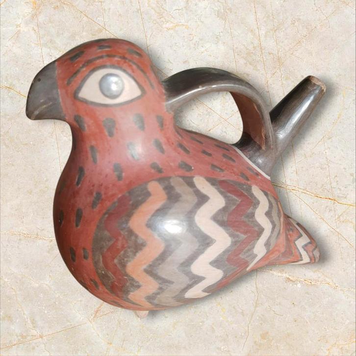 Vintage Peruaanse Beugelfles Vogel, Antiek en Kunst, Kunst | Niet-Westerse kunst, Ophalen of Verzenden