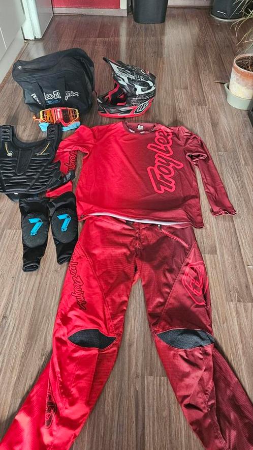 Troy Lee Designs D3 helm + sprint set + extra's., Motoren, Kleding | Motorkleding, Dames, Heren, Tweedehands, Ophalen