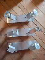 RVS Wandspots/Plafondspots - 3 stuks, Halogeen, Gebruikt, Metaal of Aluminium, Ophalen of Verzenden