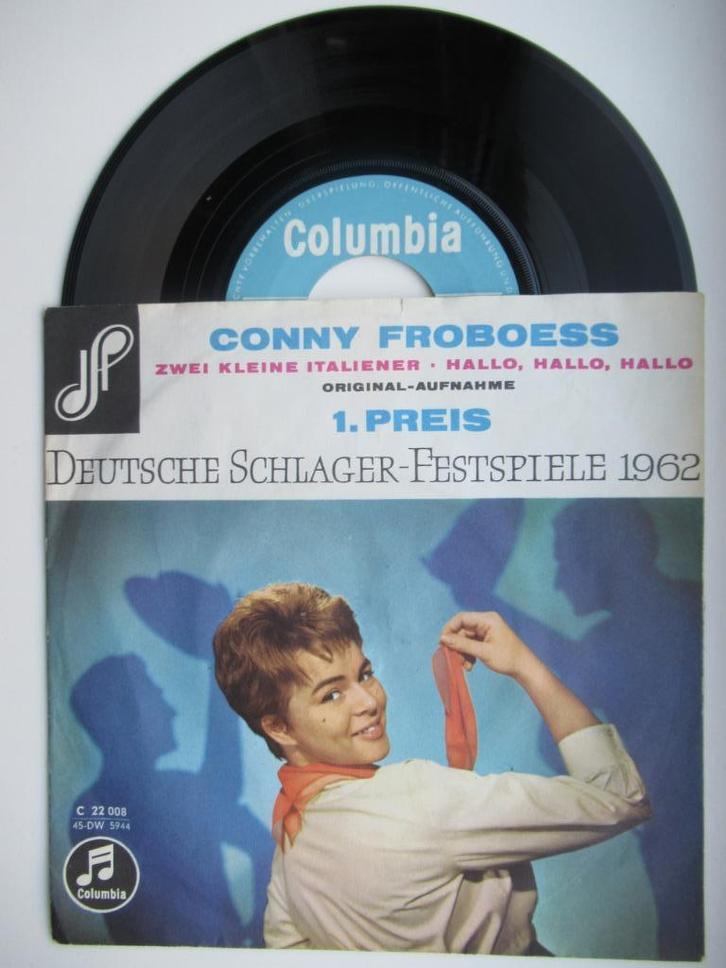 CONNY FROBOESS # ZWEI KLEINE ITALIENER/ HALLO, HALLO,HALLO, Cd's en Dvd's, Vinyl | Nederlandstalig, Zo goed als nieuw, Levenslied of Smartlap