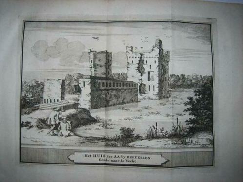 01/  Breukelen  Huis Ter Aa   Kopergravure 1736, Antiek en Kunst, Kunst | Etsen en Gravures, Ophalen of Verzenden