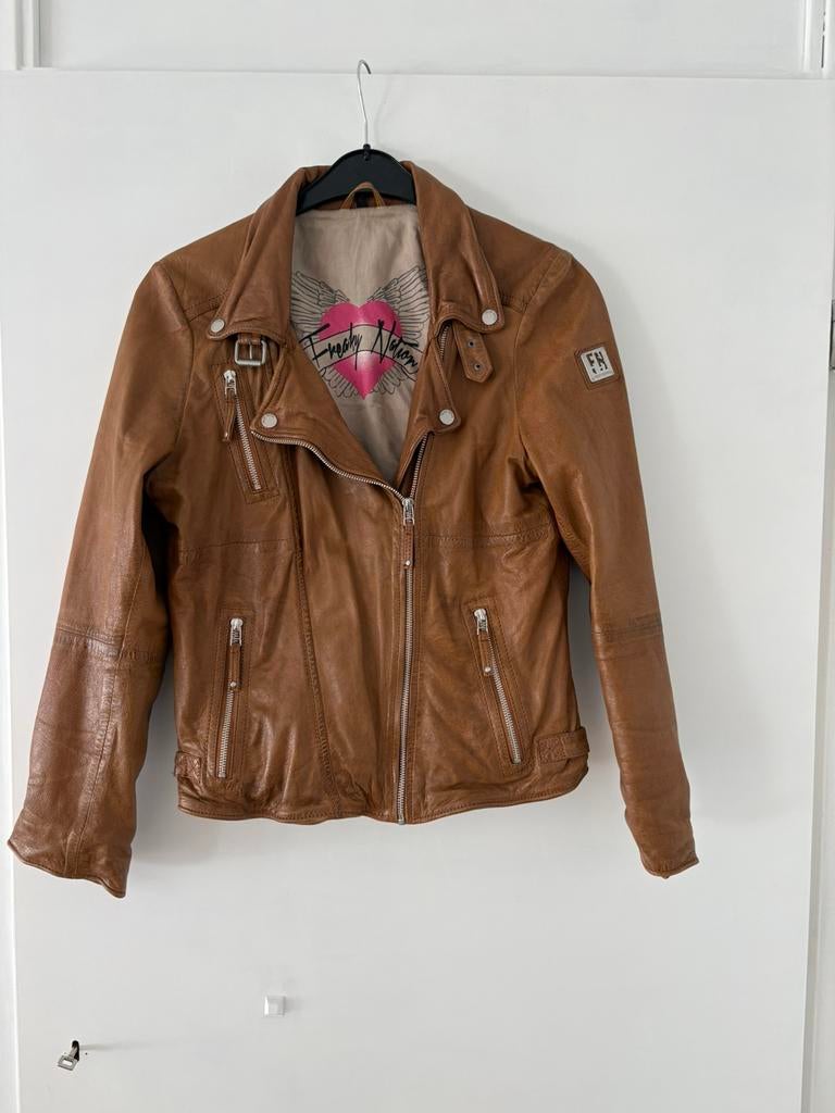 Leren jack Freaky Nation, maat XL, Ophalen of Verzenden, Gedragen, Maat 46/48 (XL) of groter, Bruin