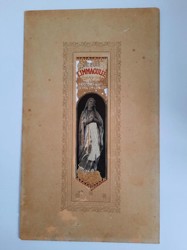PRENT MARIA VAN LOURDES, Verzamelen, Religie, Gebruikt, Christendom | Katholiek, Kaart of Prent, Ophalen of Verzenden