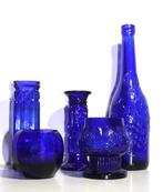 Verzameling blauw glas (5x), Blauw glas, Ophalen of Verzenden, Zo goed als nieuw