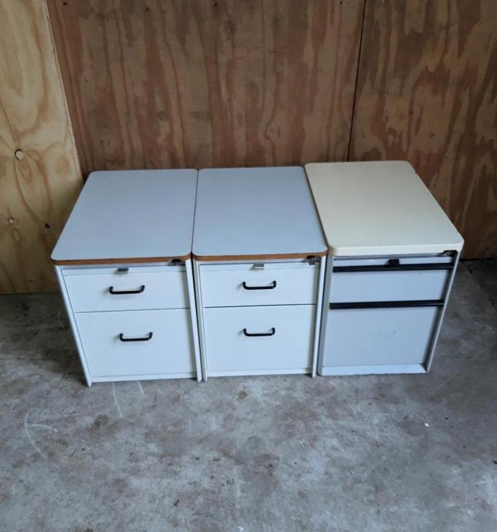 3xLadenblok gereedschapskast bureaublok Gispen, Huis en Inrichting, Kasten | Ladekasten, Gebruikt, Minder dan 100 cm, Minder dan 50 cm