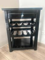 Zwart wijnkastje, Huis en Inrichting, Woonaccessoires | Wijnrekken, Ophalen, 5 tot 15 flessen, Zo goed als nieuw, 75 cm of meer