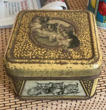 Vintage Blik met Katten beschikbaar voor biedingen