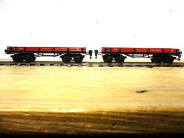 2 Märklin Spoor 0 4-as Niederbordwagens Nr 18480 beschikbaar voor biedingen