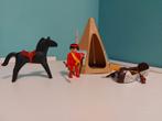 Playmobil indiaan met tent en kano en paard, Kinderen en Baby's, Speelgoed | Playmobil, Ophalen of Verzenden, Gebruikt