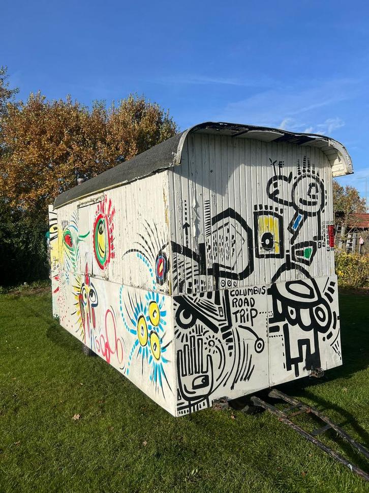 Unieke pipowagen - bouwkeet - jongerenkeet, Caravans en Kamperen, Kampeermeubelen, Gebruikt, Ophalen of Verzenden