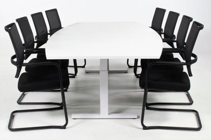 TONVORM Vergadertafel 240x120cm - Wit - Nieuw en gebruikt, Huis en Inrichting, Bureaus, Nieuw, In hoogte verstelbaar, Ophalen of Verzenden