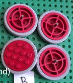 715 (3) 4x Red Wheel with 12 Studs en 7x Light Gray 36 Tire, Kinderen en Baby's, Speelgoed | Duplo en Lego, Ophalen of Verzenden