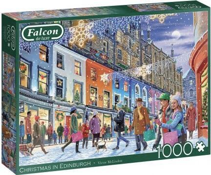 Falcon de Luxe - Christmas in Edinburgh - 1000 stukjes, Hobby en Vrije tijd, Denksport en Puzzels, Nieuw, Legpuzzel, 500 t/m 1500 stukjes