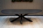 Organische eettafel eiken – Matrix XL dark grey, Info@inrichtingopmaat.nl, 100 tot 150 cm, Verzenden, Inrichting op maat