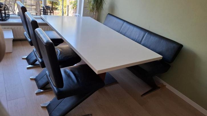 Musterring eetkamerset van bank met 3 stoelen, Huis en Inrichting, Complete eetkamers, Gebruikt, Minder dan 4 stoelen, Ophalen