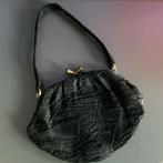 Zwarte vintage avondtasje, Ophalen of Verzenden, Gebruikt, Zwart, Avondtasje