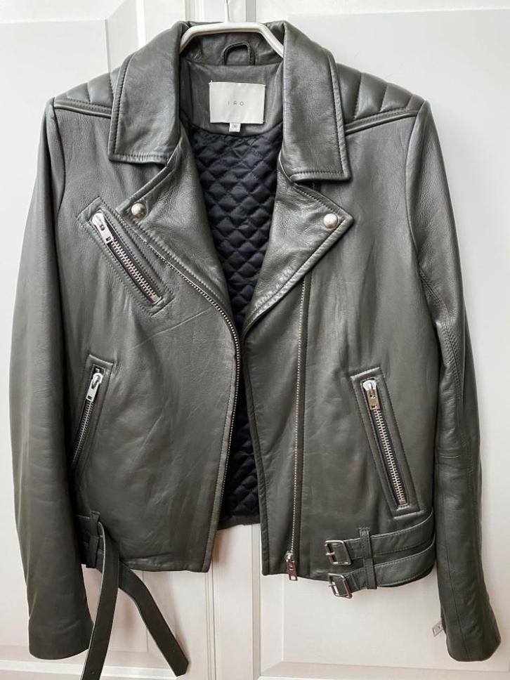 Iro leren jas 36 NIEUW, Kleding | Dames, Jassen | Winter, Nieuw, Maat 36 (S), Grijs, Ophalen