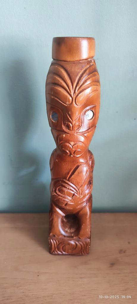 Maori Tiki Beeld - Houten Sculptuur, Antiek en Kunst, Kunst | Niet-Westerse kunst, Ophalen of Verzenden