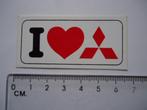 sticker Love Mitsubishi 6,5 cm auto japan lancer colt rally, Verzamelen, Stickers, Verzenden