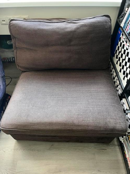 Kvik Ikea Fauteuil - 1x bruin 1x grijs, Huis en Inrichting, Fauteuils, Gebruikt, Stof, 75 tot 100 cm, Ophalen