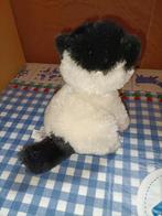 Sunkid poes / kat knuffel wit met zwart 17 cm groot, Ophalen of Verzenden