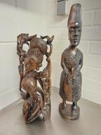Twee houten beelden, Antiek en Kunst, Kunst | Beelden en Houtsnijwerken, Ophalen of Verzenden