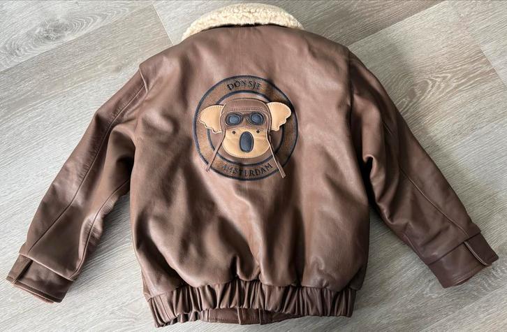 Donsje Amsterdam leren Jasje Axello - koala, Kinderen en Baby's, Kinderkleding | Maat 116, Nieuw, Jongen of Meisje, Jas, Ophalen of Verzenden