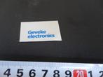 sticker GEVEKE electronics, Verzamelen, Ophalen, Zo goed als nieuw, Bedrijf of Vereniging
