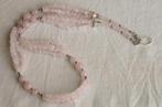 Prachtige ketting met Rozenkwarts en Hematiet zilver, Verzenden, Nieuw, Steen of Mineraal, Roze