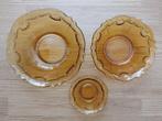 3 nostalgische schalen in amberkleur, Ophalen of Verzenden