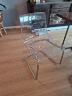 4x Tobias stoel doorzichtig kunststof, Ophalen, Kunststof, Wit, Zo goed als nieuw