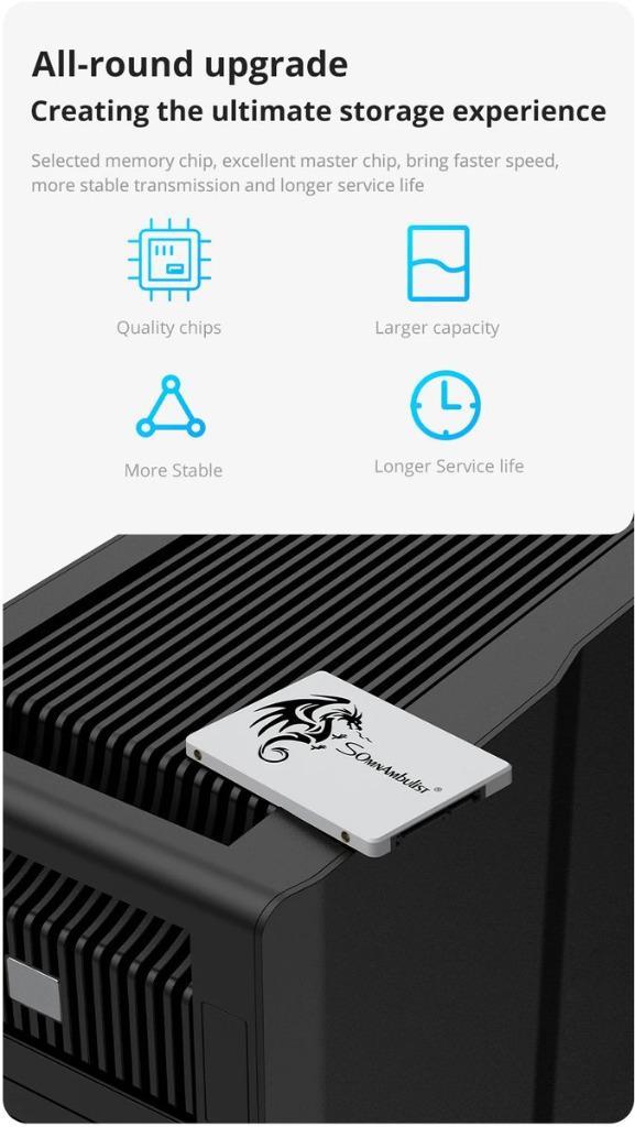 Somnambulist Ssd 512Gb Internal Sata3 Solid State Drive 2.5, Computers en Software, Harde schijven, Nieuw, Laptop, Intern, SSD
