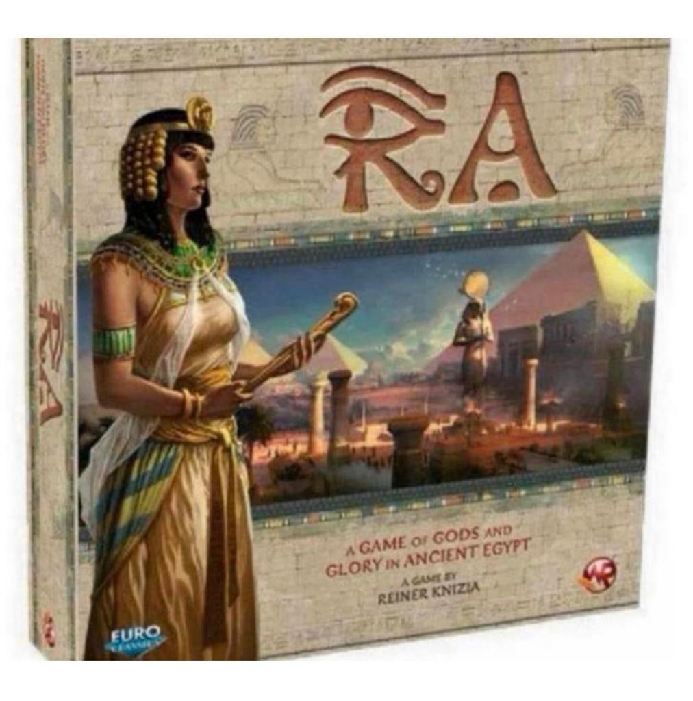 RA Game of Gods and Glory in Ancient Egypt + uitbreiding set, Hobby en Vrije tijd, Gezelschapsspellen | Bordspellen, Ophalen of Verzenden